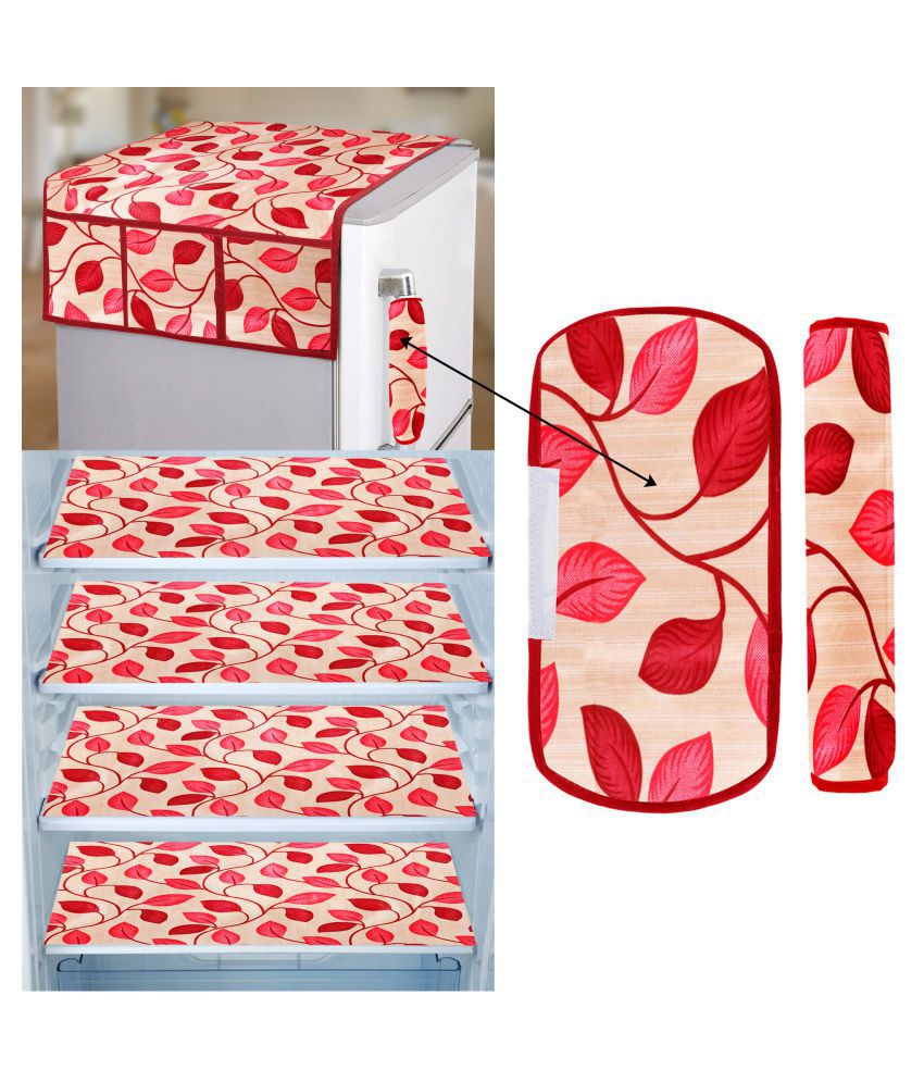     			E-Retailer Set of 7 PVC Red Fridge Top Cover