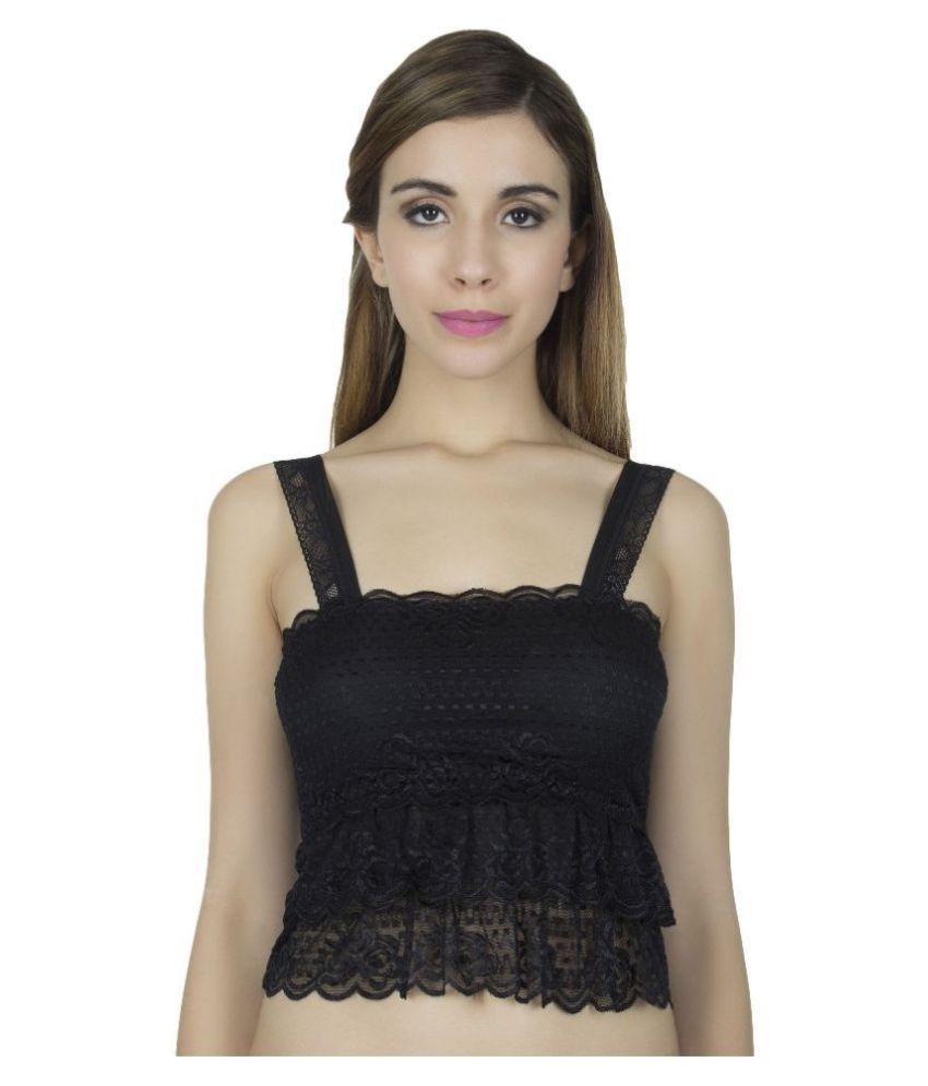 Floral Smocked Cami Crop Top - Red Black floral smocked racer crop top.