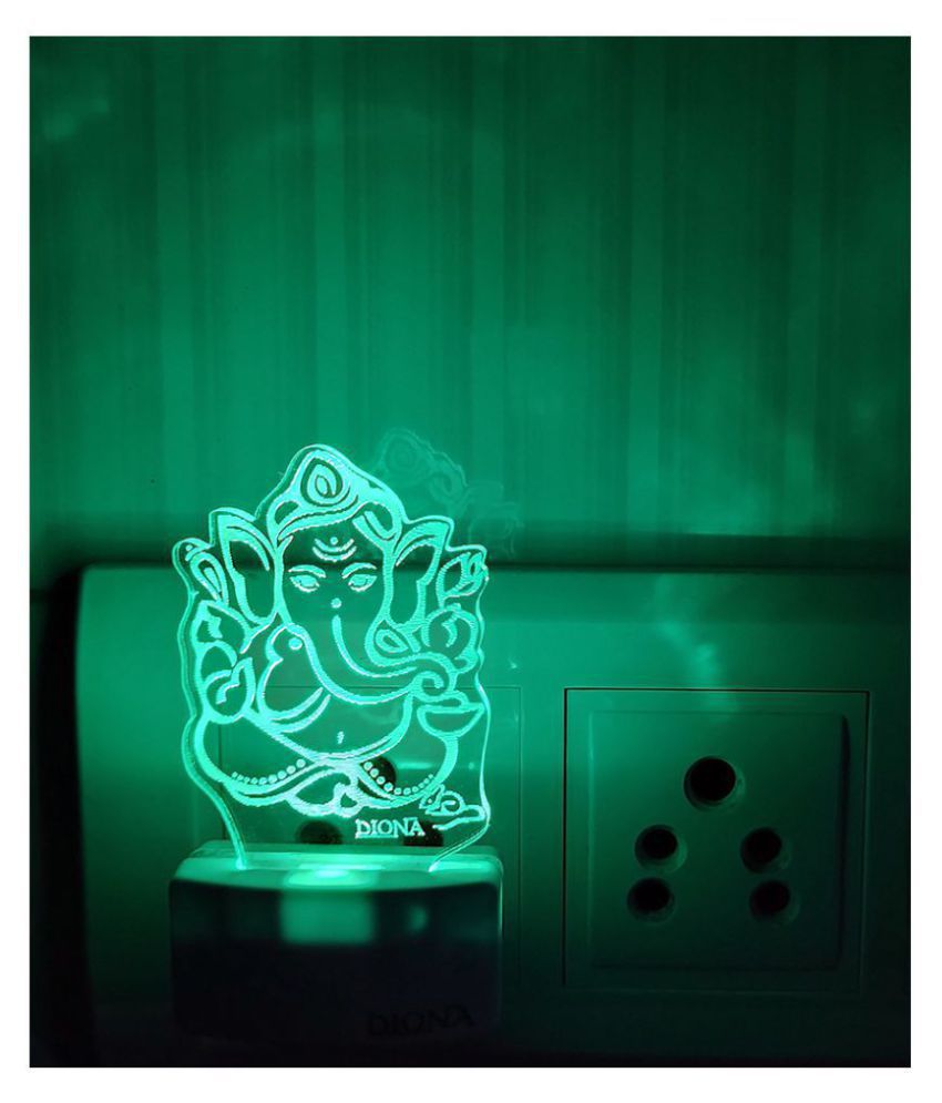     			DIONA Ganesh 3D 7 Color Changing Portable Acrylic Corporate Gifts Night Lamp - Pack of 1