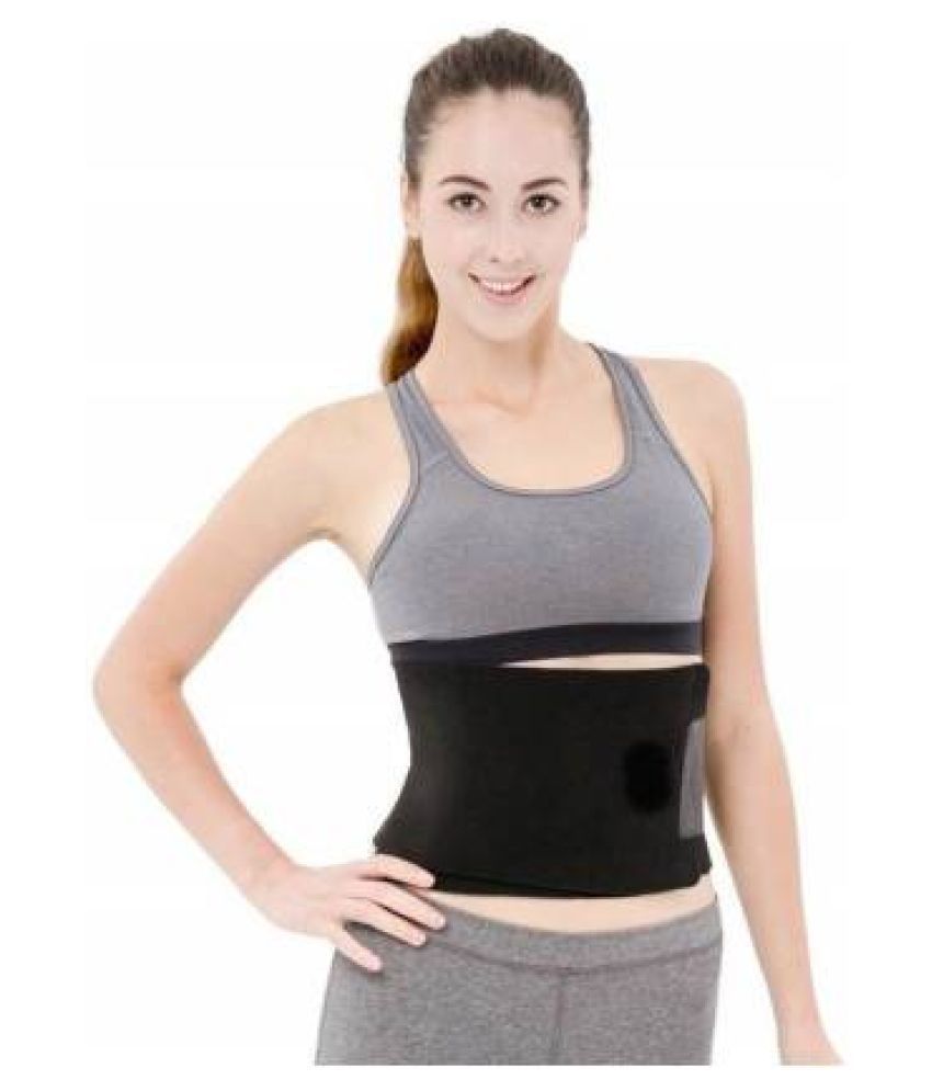 Sweat Waist Trimmer Fat Burner Belly Tummy Yoga Wrap Black
