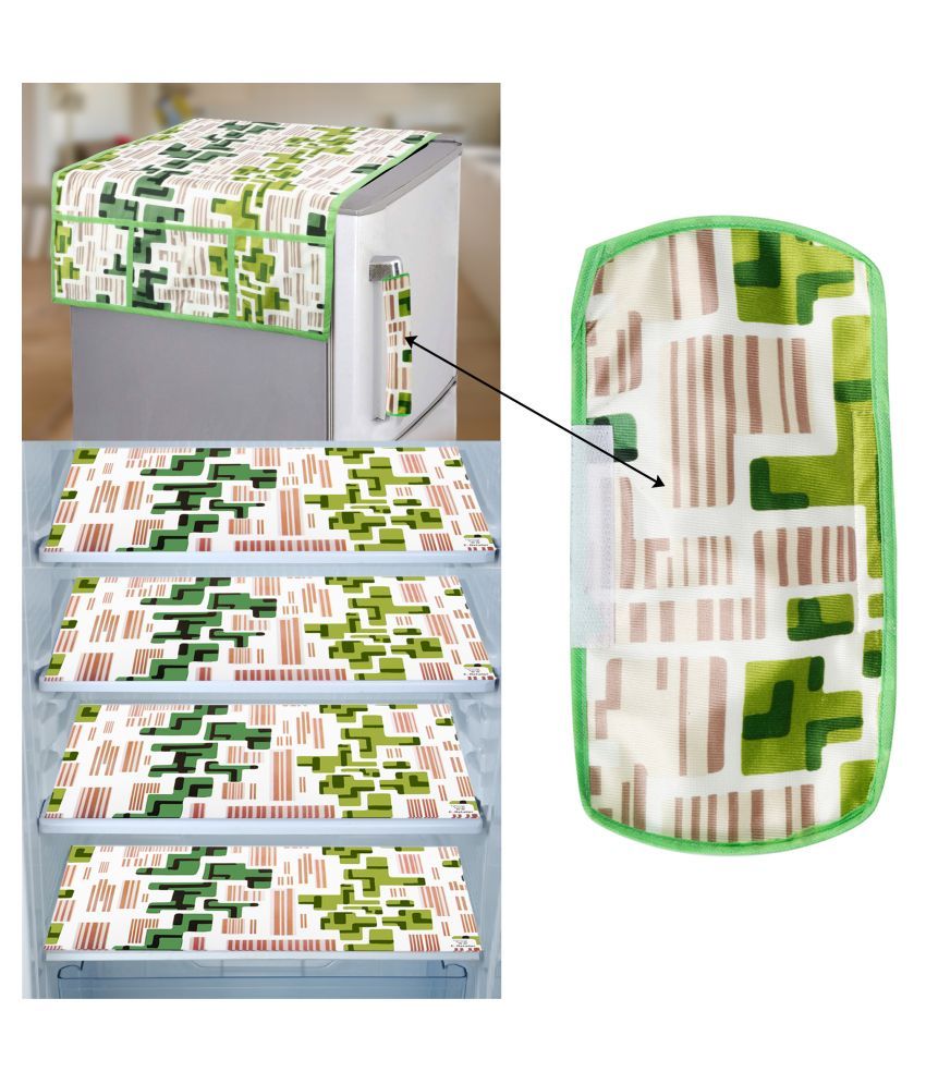     			E-Retailer Set of 6 PVC Green Fridge Top Cover