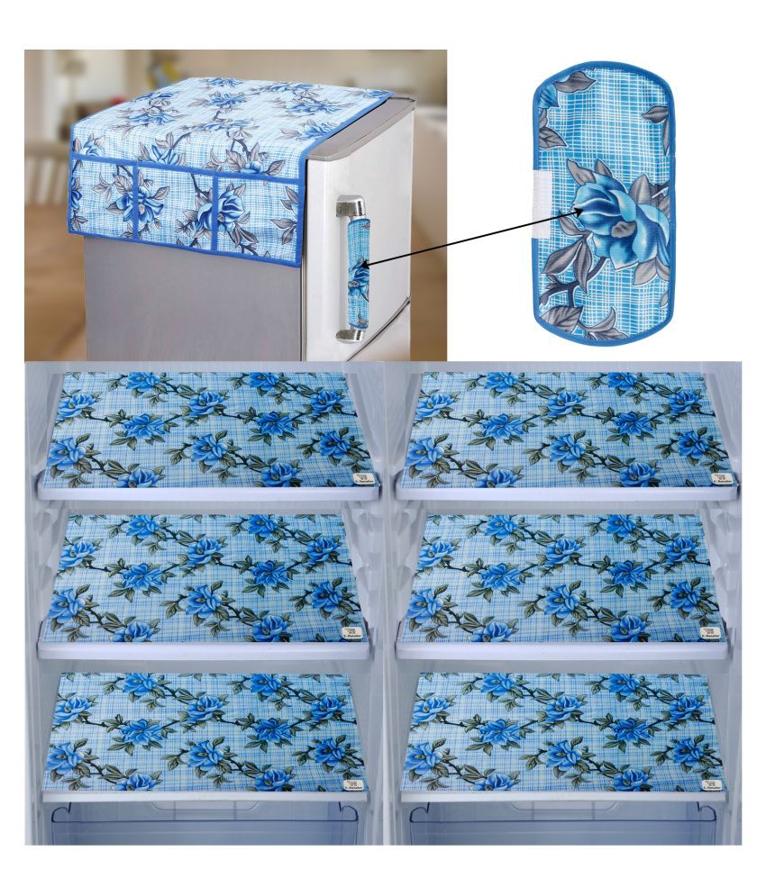     			E-Retailer Set of 8 PVC Blue Fridge Top Cover