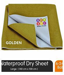BeyBee Waterproof Baby Bed Protector Dry Sheet for New Born Babies (Large (140cm X 100cm), Gold)