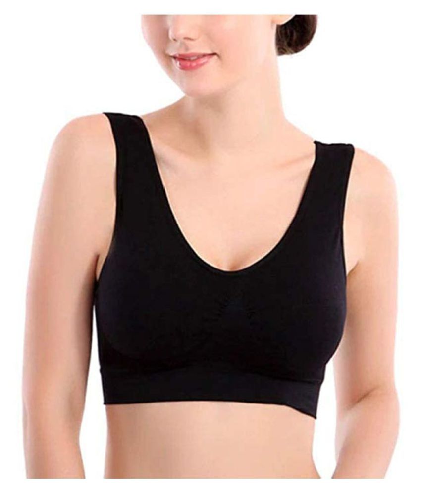     			ComfyStyle Cotton Lycra Air Bra - Black