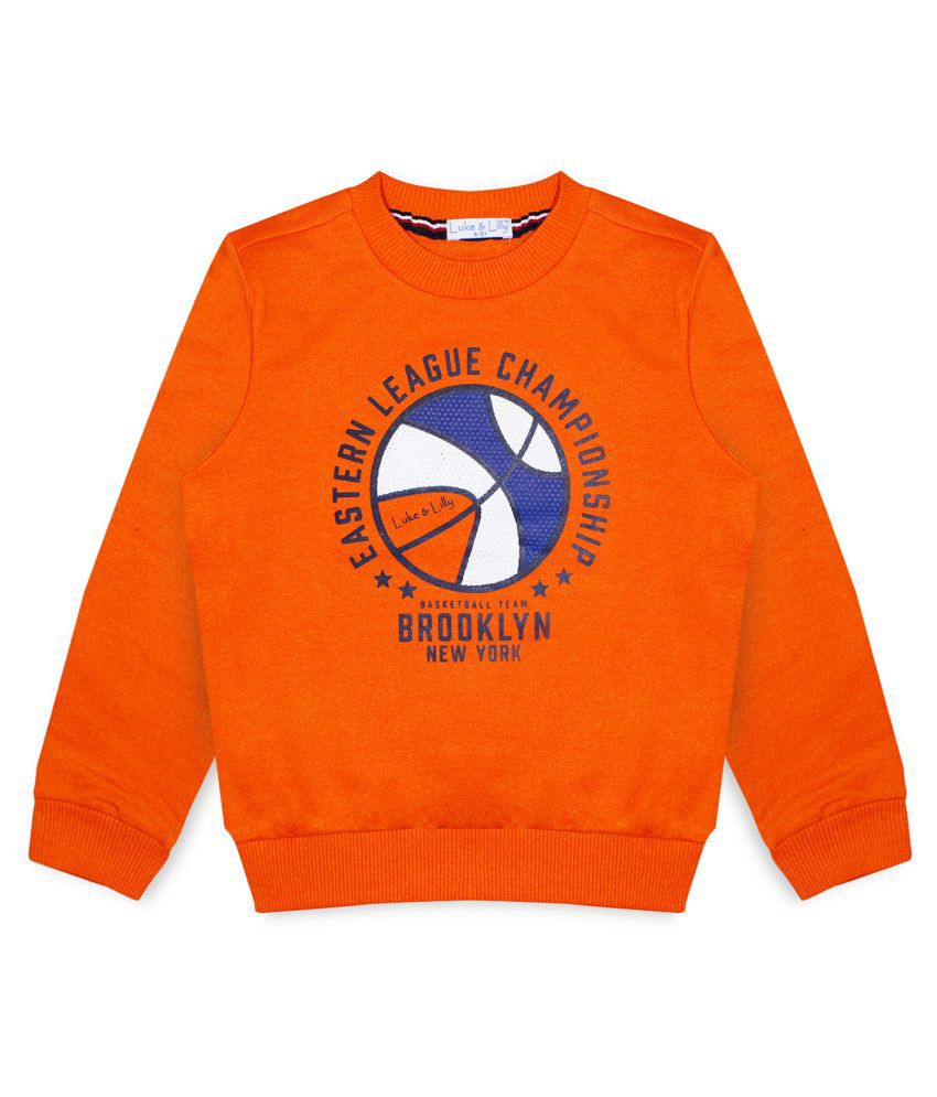     			Luke and Lilly Boys Fleece FullSleeve Sweatshirt Orange_Pack of 1