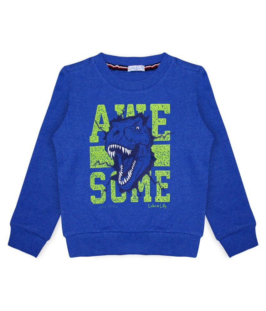     			Luke and Lilly Boys Fleece FullSleeve Sweatshirt Blue_Pack of 1