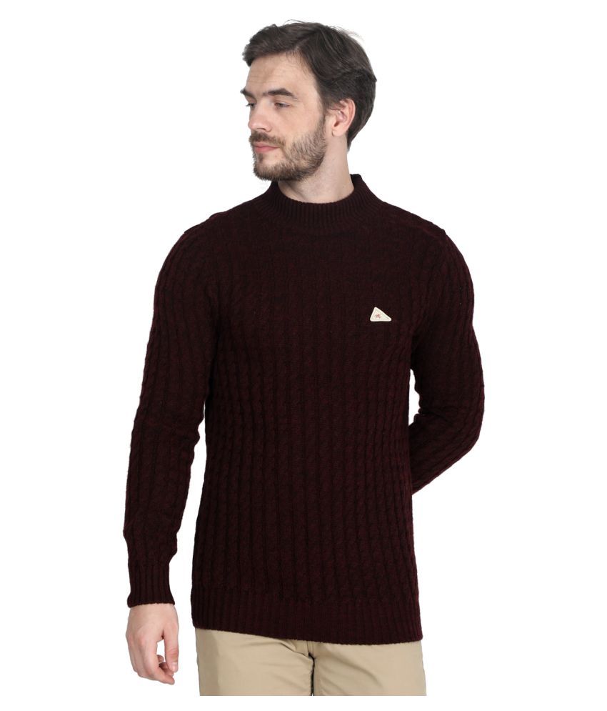 Monte Carlo Maroon High Neck Sweater 