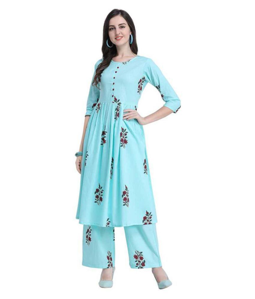 blue frock kurti