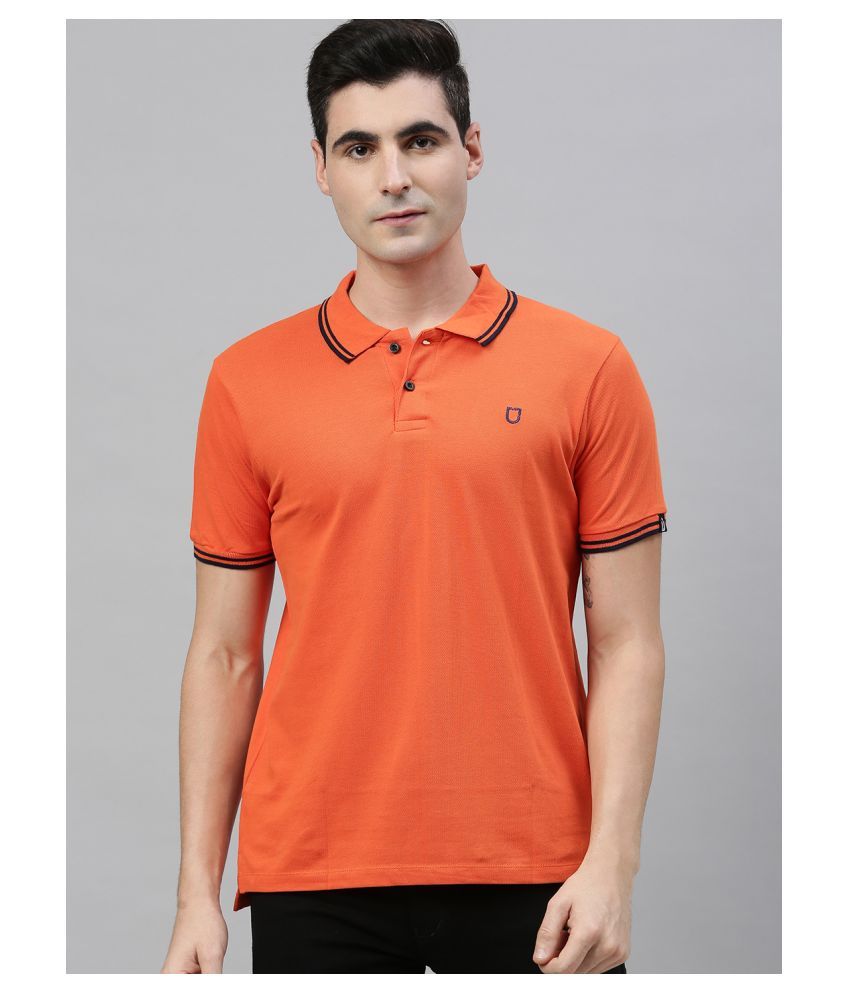     			Urbano Fashion - Orange Cotton Slim Fit Men's Polo T Shirt ( Pack of 1 )