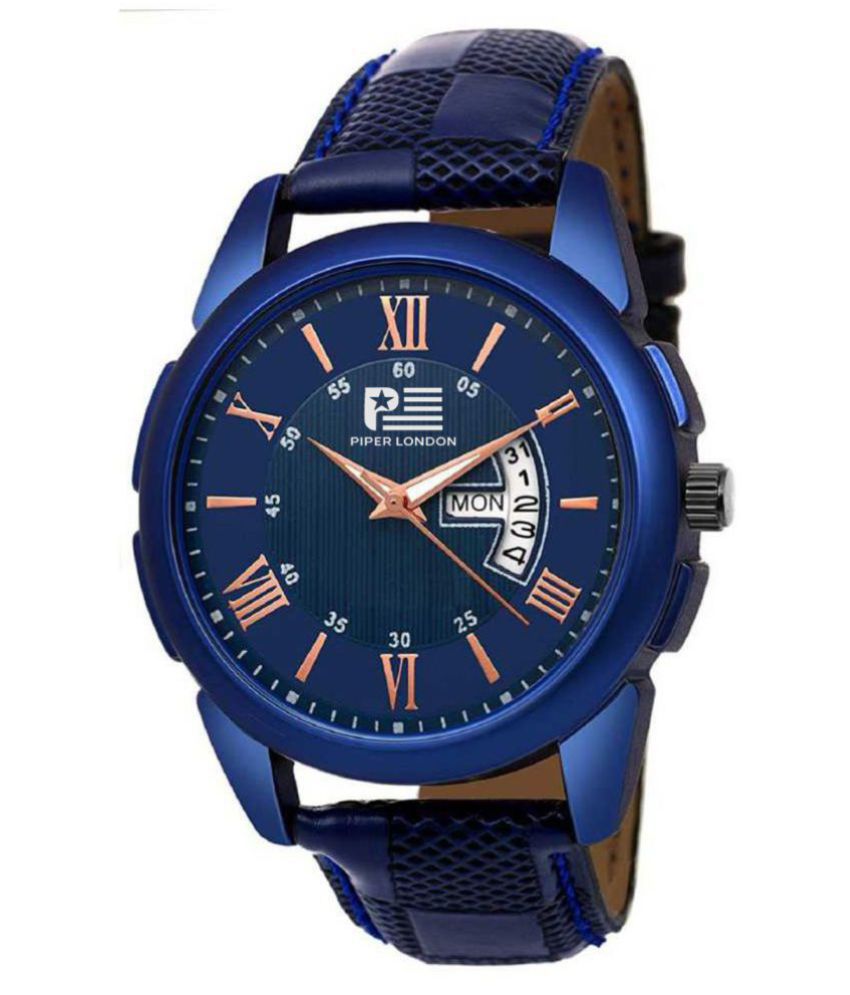 piper london pl-801-blue-plsc Leather Analog Men's Watch