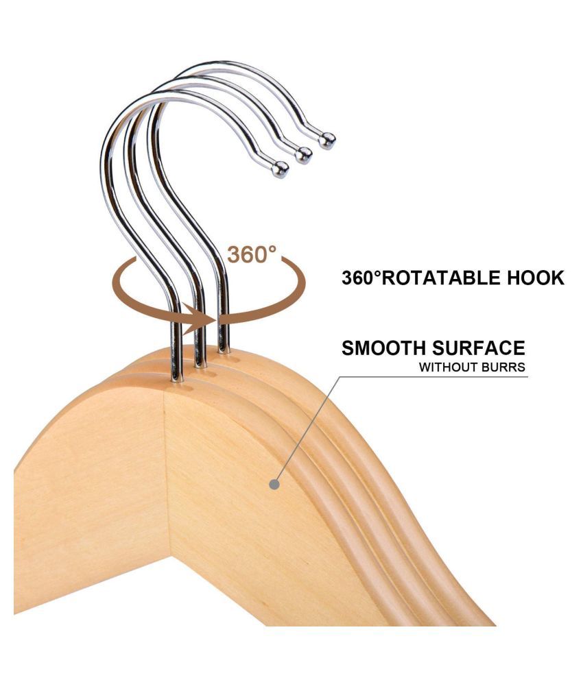 6 Pack Natural Wood Hangers Buy 6 Pack Natural Wood Hangers Online at