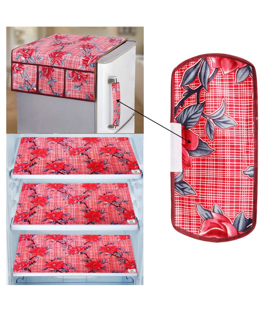     			E-Retailer Set of 5 PVC Red Fridge Top Cover