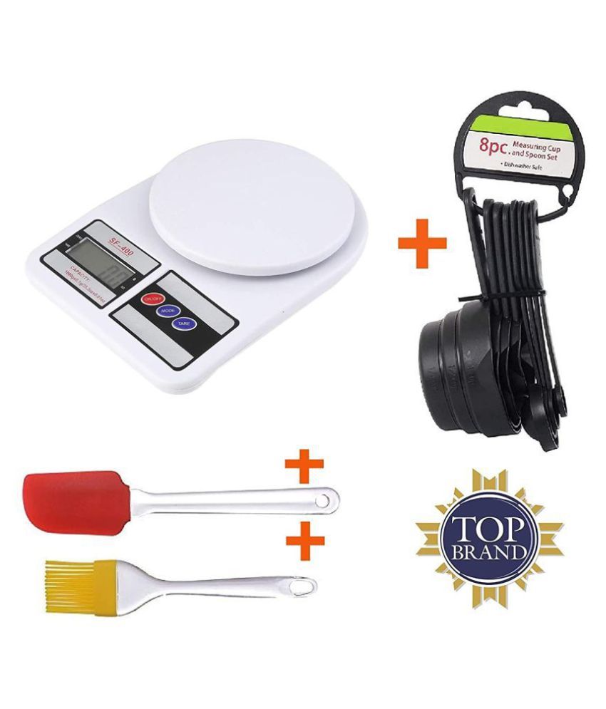 Electronic Kitchen Digital Weighing Scale 10 Kg, 8Pcs Black Measuring