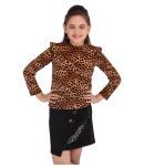 Cutecumber Pack of 1 Girls Polyester Top With Skirt ( Black )