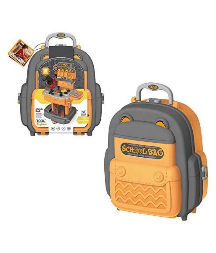 Fastdeal Kids 30 Pcs School Bag Packing Pretend Play Tool Engineer Game Modern Children Engineer