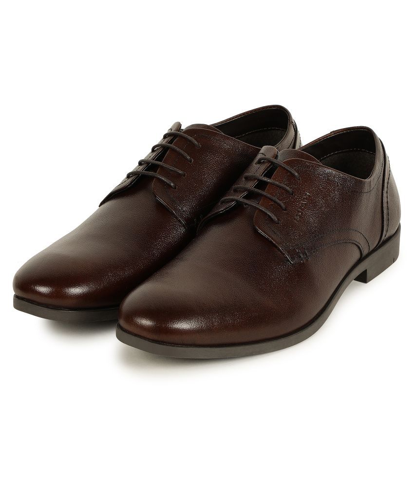 red tape men's dark brown derby shoes