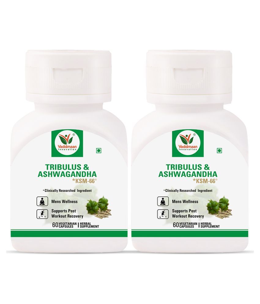     			Vaddmaan Tribulus & KSM-66 Ashwagandha for Men, Male Vitality Supplement (Pack of 2)