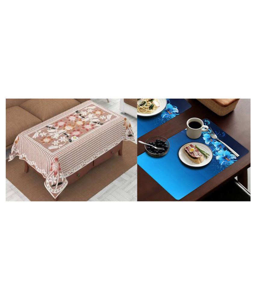     			HOMETALES 4 Seater PVC Set of 7 Table Cover & Table Mats
