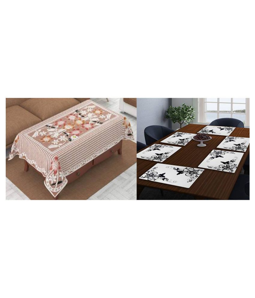     			HOMETALES 4 Seater PVC Set of 7 Table Cover & Table Mats