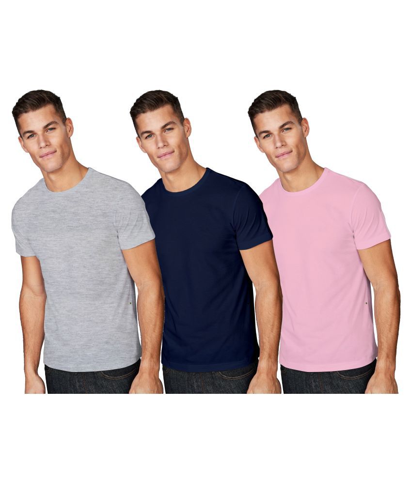     			ESPARTO Cotton Multicolor Solids T-Shirt Pack of 3
