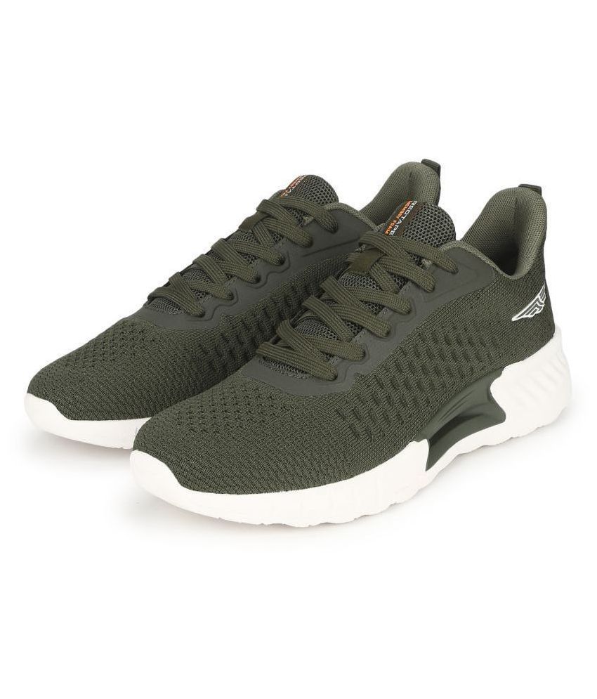 red tape men olive green mesh walking shoes