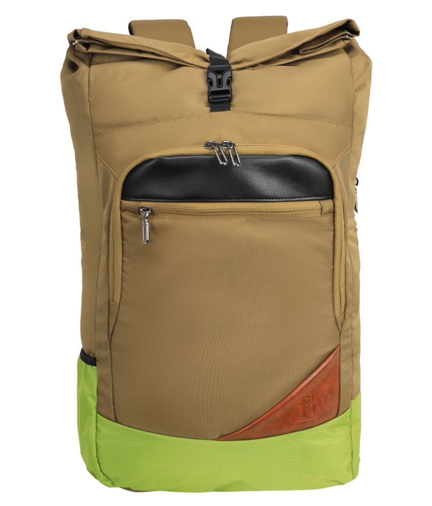 beige laptop backpack