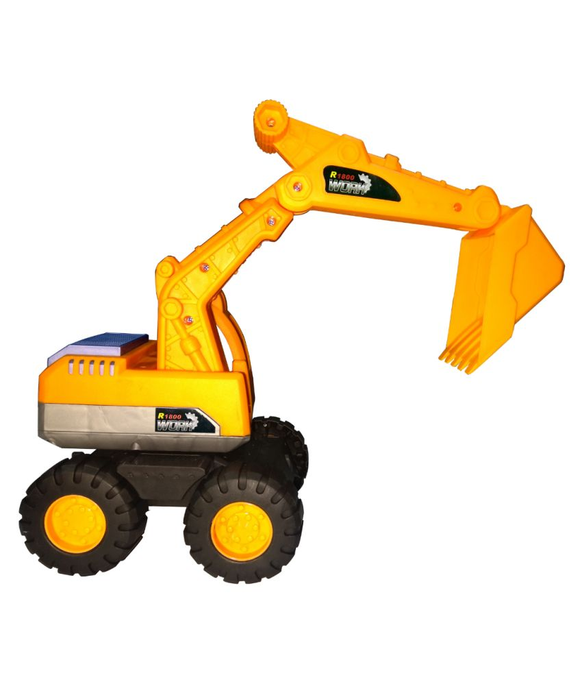 Push Back Excavator Machine Miniature for Kid - 3 Years (Yellow) - Buy ...