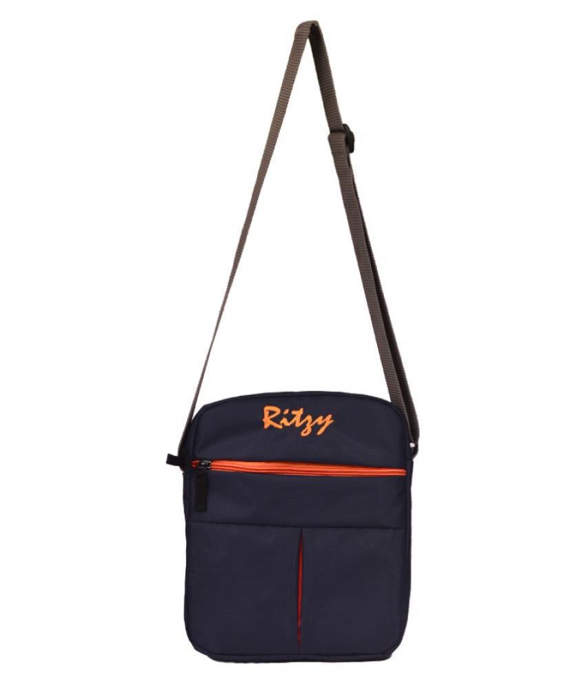 Ritzy Sling Bag Blue Polyester Casual Messenger Bag