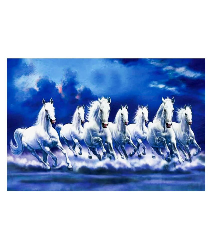 Anjali Digital Seven Horses Poster Paper Photo Wall Poster Without ...