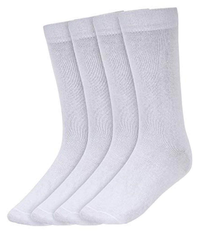     			Creature - Cotton Men's Solid White Ankle Length Socks ( Pack of 4 )