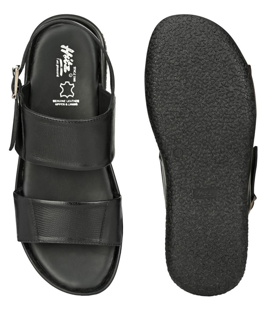 hitz black leather sandals