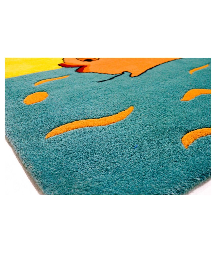 Ever Green Carpets Multi Wool Carpet Baby themes 4x4 Ft Buy Ever Green Carpets Multi Wool