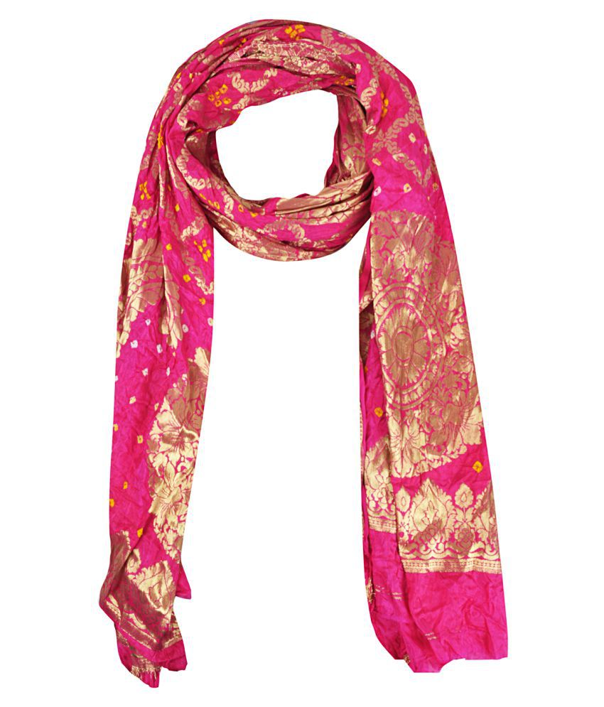 Lalhaveli Pink Banarasi Silk Dupatta