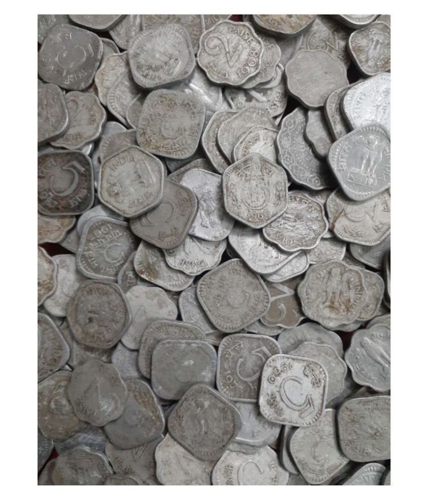     			Republic India 1, 2, 3, 5, 10, 20 Paise Alluminium 100 Coins Lot, See Description for Details