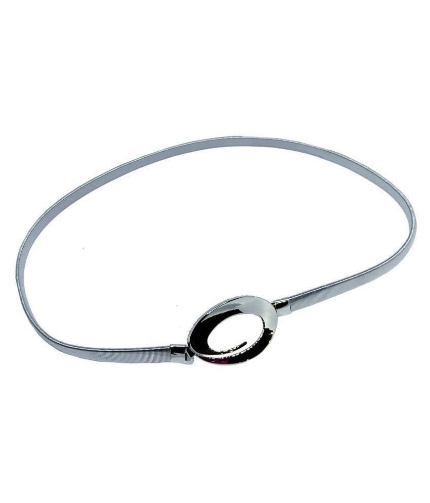     			Romp Fashion Silver Stretchable Waist Chain Belt for Girls and Women…