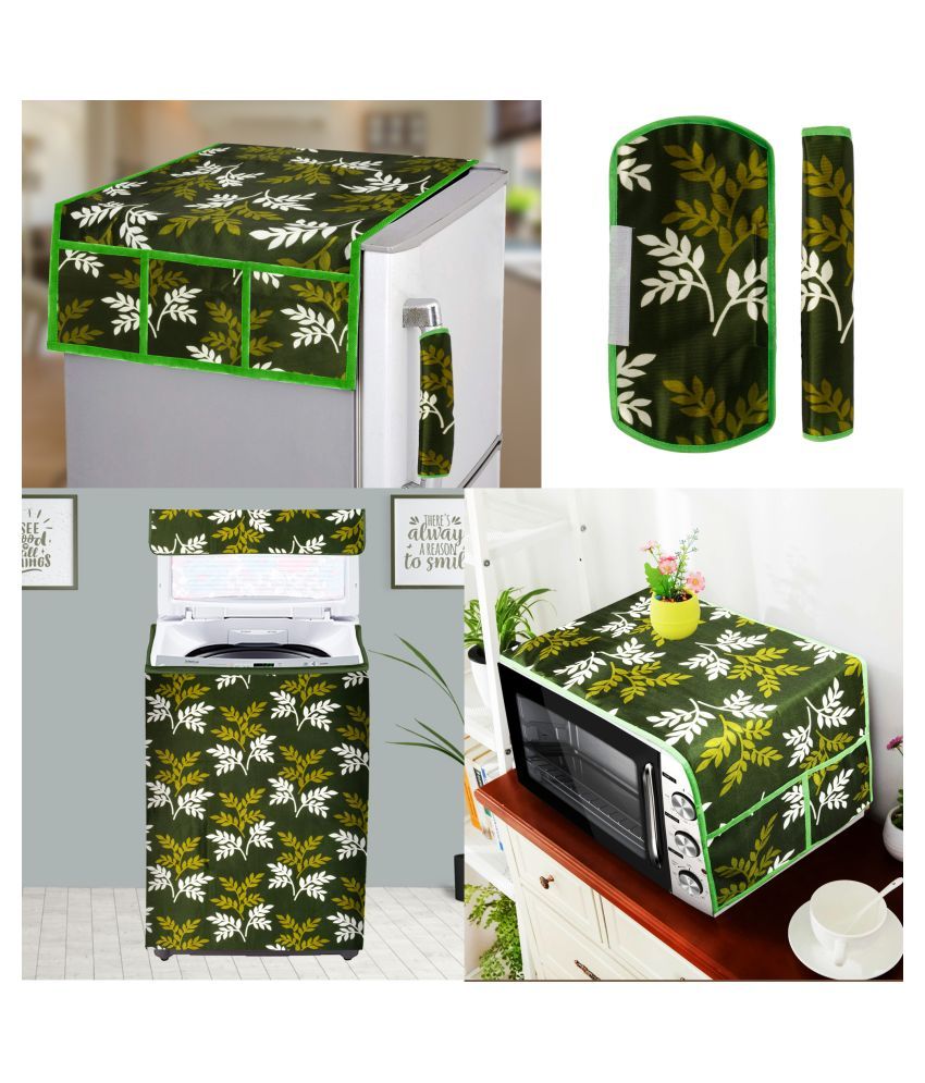     			E-Retailer Set of 5 Polyester Green Fridge Top Cover