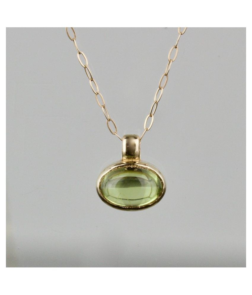 Gold Plated Peridot Pendant 10 carat Round Cut Moti Locket without ...