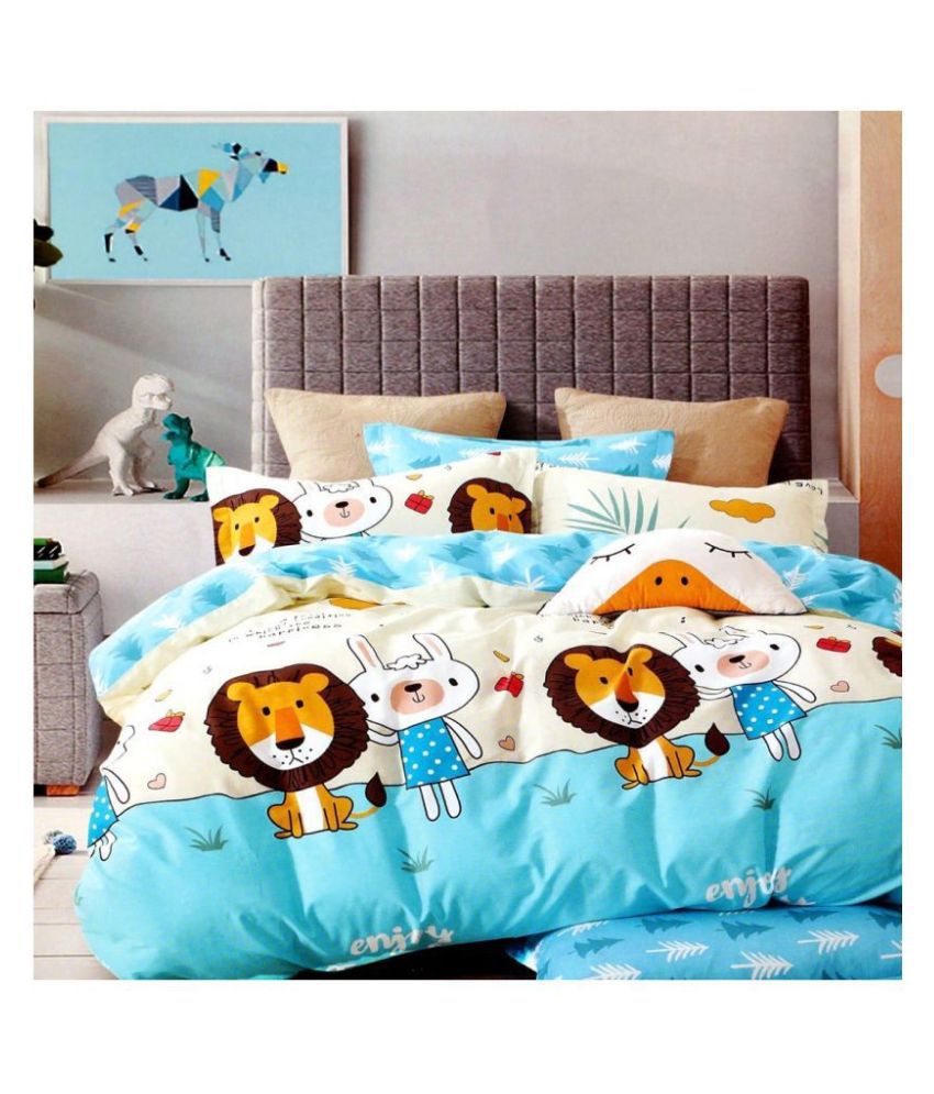 HomeStore-YEP Glace Cotton Double Bedsheet with 2 Pillow Covers ( 245 cm x 225 cm )