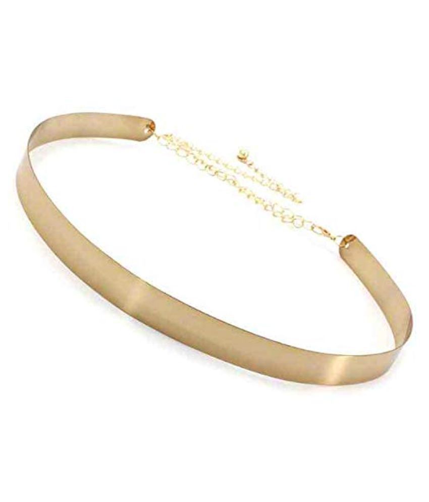     			LIVISORB Female Plain Metal Waist band belt Free size,width 2cm Golden colour,for Casual dress and special occasions. (BL4093_GOLD2) Item Name (aka Title)
