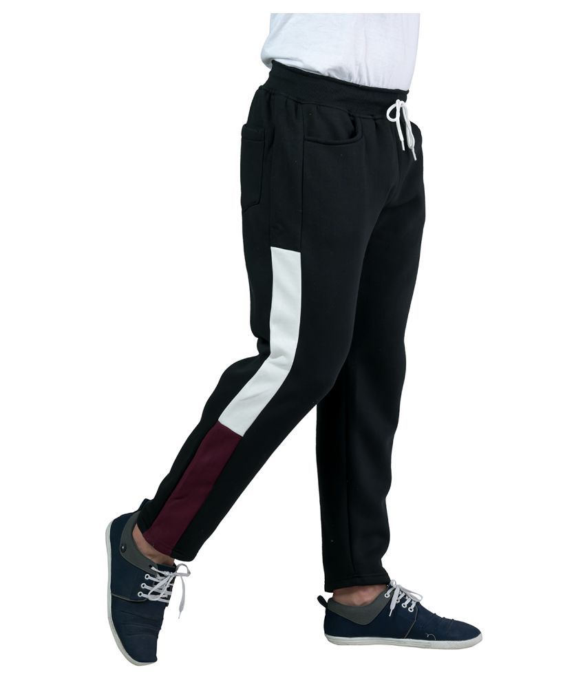 black fleece track pants