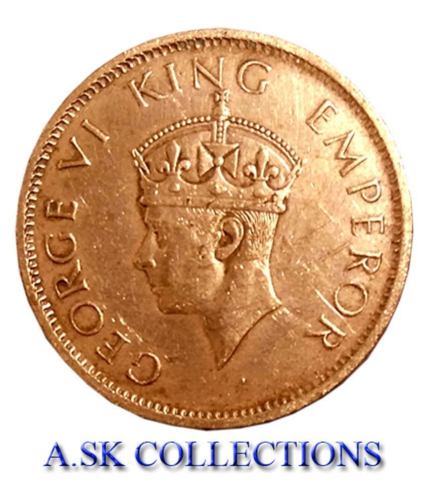 OLD RARE ONE QUARTER ANNA YEAR 1939 VI KING EMPEROR Buy OLD
