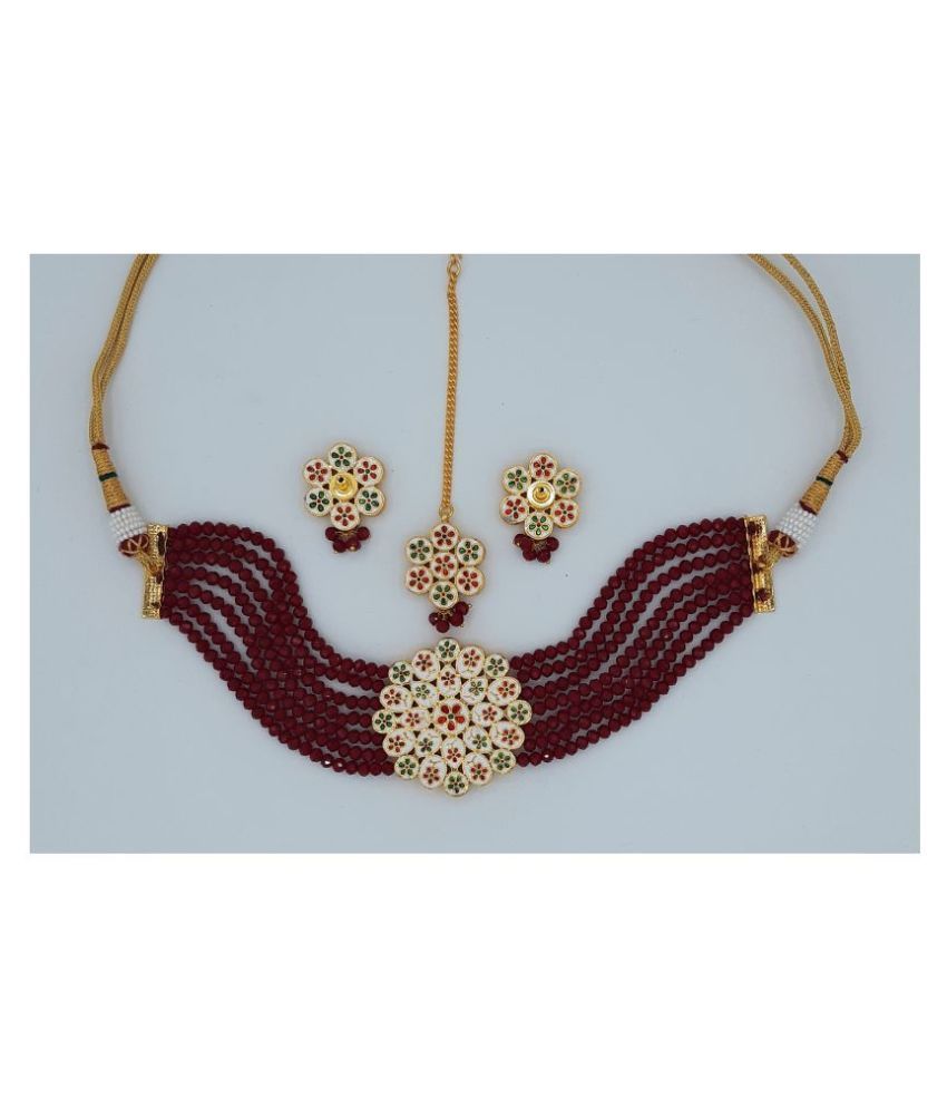 Wine Colour Jewellery Set Discounts 