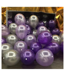 Blooms Mall Theme Purple and Silver Balloons Metallic Latex Balloon (Set of 51 Pic)