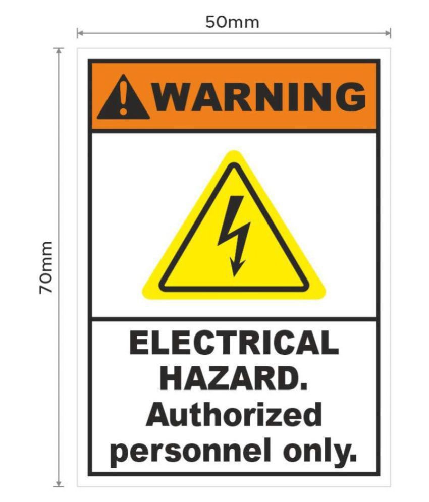     			Rangvishwa Enterprises Warning Sign with Electrical Hazard Authorized Sticker ( 5 x 7 cms )