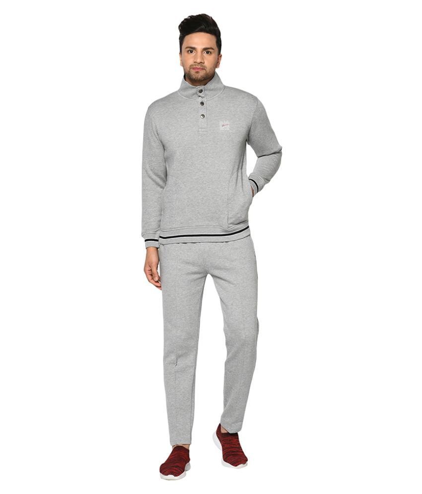 mens grey cotton tracksuit