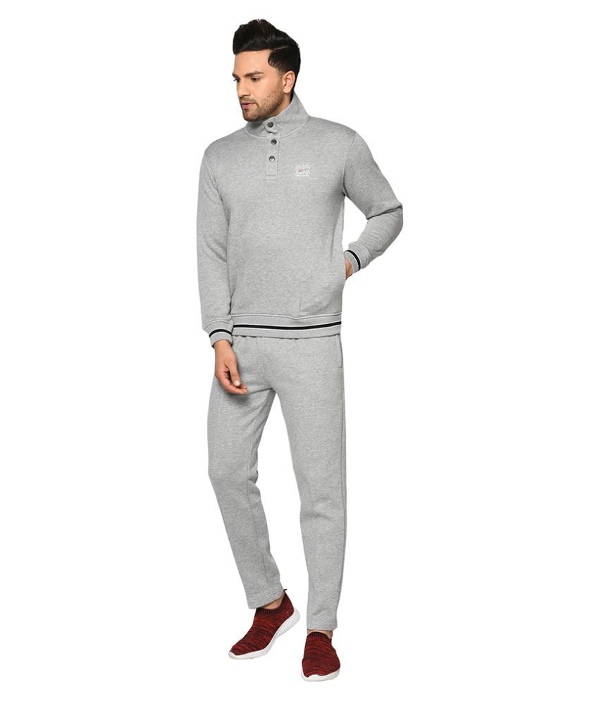 mens grey cotton tracksuit