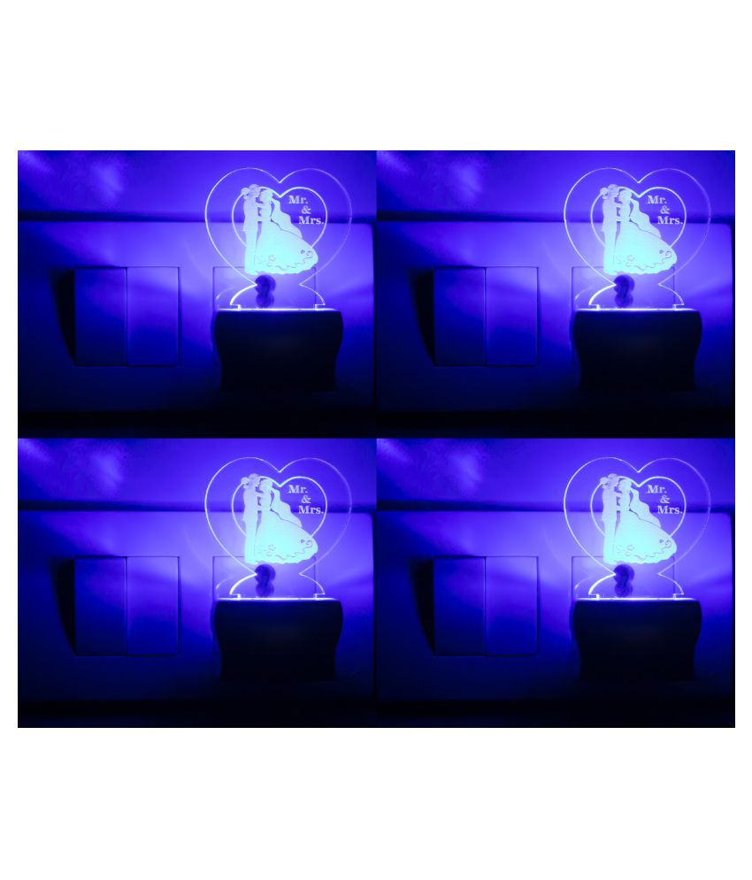     			AFAST 3D Illusion LED Purposal Of Couple Night Lamp Multi - Pack of 4
