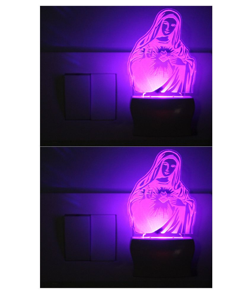     			AFAST 3D Illusion LED Sikh's Khanda Night Lamp Multi - Pack of 4