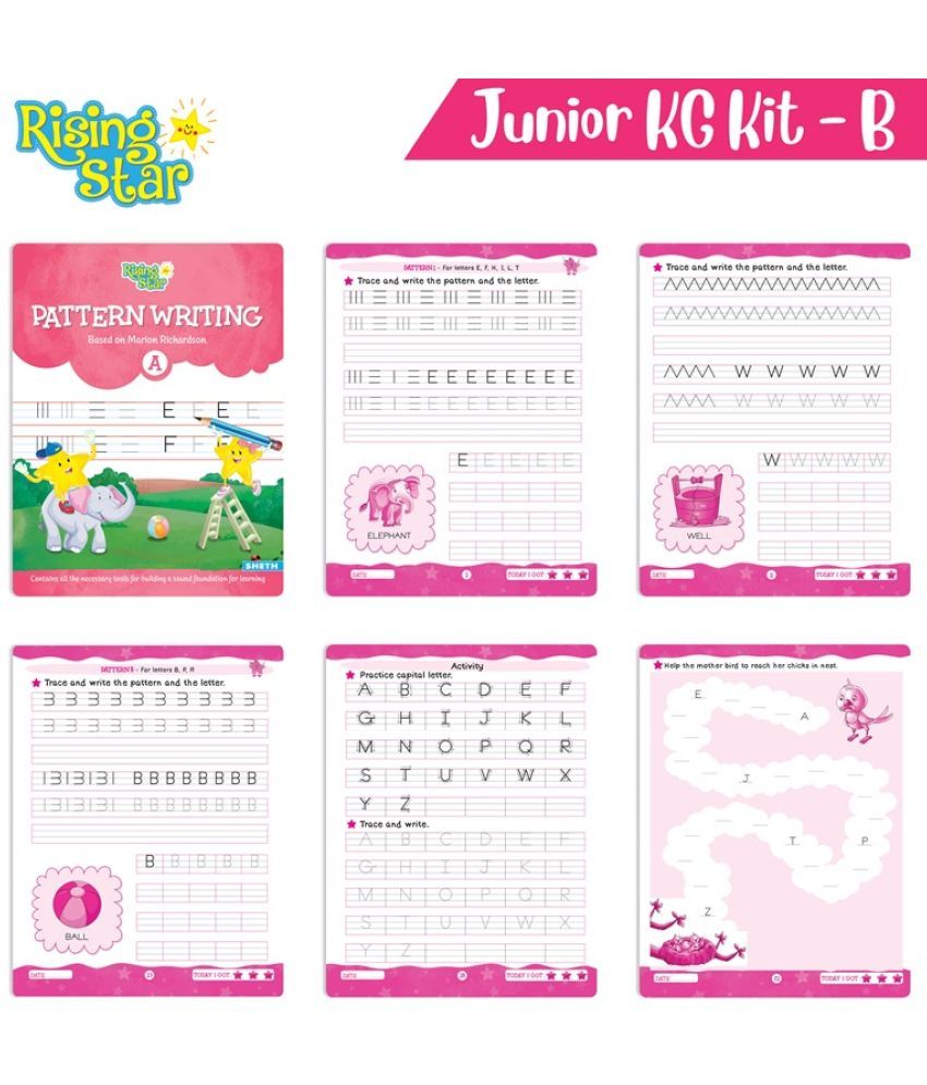 Rising Star Preschool Learning Book Junior KG Kit B Pattern Writing 