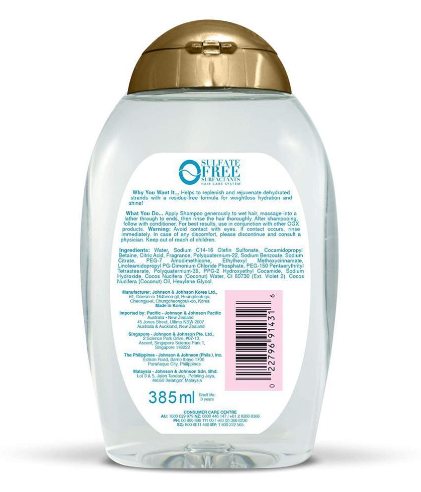 OGX Weightless Hydration Coconut Water Shampoo + Conditioner 1155 mL